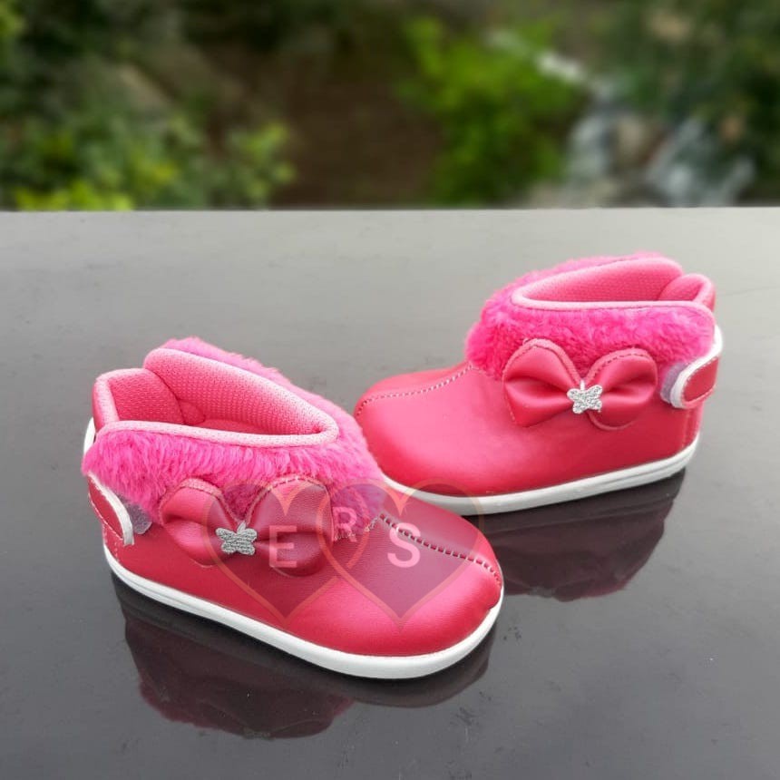 TOKOERS SPP03 Sepatu Pesta Anak, Sepatu Boot Anak Perempuan 1 2 3 4 5 6 tahun - Motif Pita