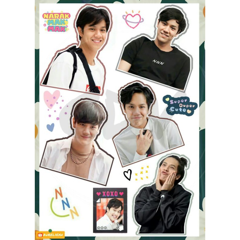 Stiker Set GMMTV green border ( Nanon Korapat, Bright Vachirawit,Win metawin, Bad Buddy series)