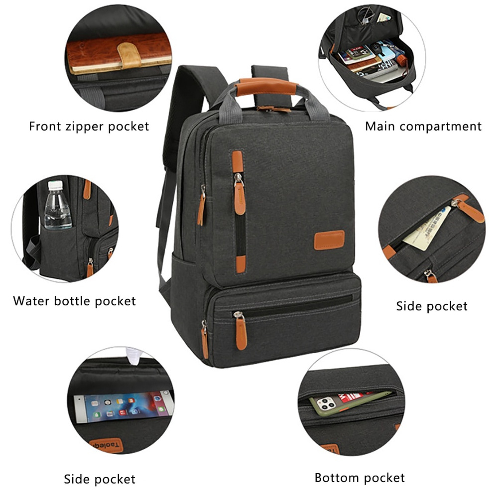 TAOLEQI Tas Ransel Laptop Import Bahan Oxford Tas Kerja Anti Air Dokumen Aman Executive muda Korea Model Casual Backpack Premium bagus Tas pria wanita unisex Fashion gaya kantoran kuliah tas bawa laptop komputer notebook premium kualitas bagus