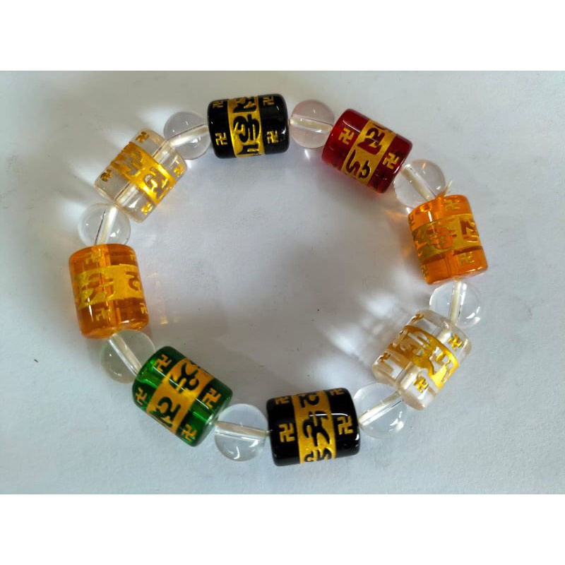 Gelang kaca Om Mani Padme Hum