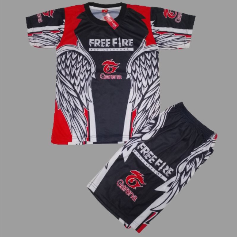 Setelan Jersey Bnl Free Fire Full PRINTING Pendek Setelan Baju Kaos Anak Laki Laki