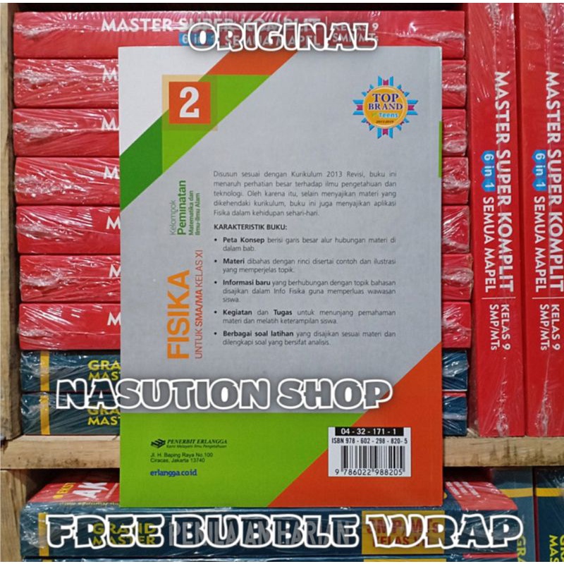 Buku Fisika Kelas 2 / XI SMA K13N Erlangga Kelompok Peminatan - Original Fisika Kelas 11 Marthen-1