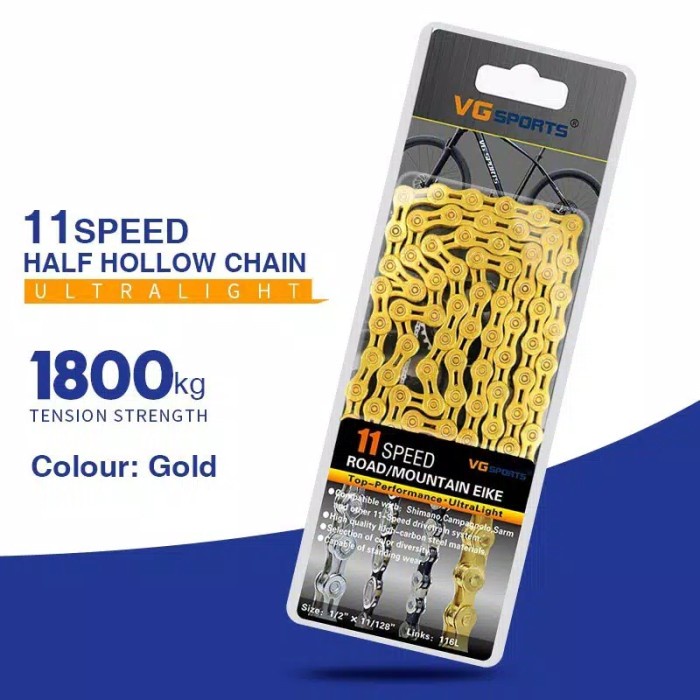 Rantai Sepeda Gunung MTB 9/10/11 Speed Rantai Sepeda Gunung MTB - gold-9speed
