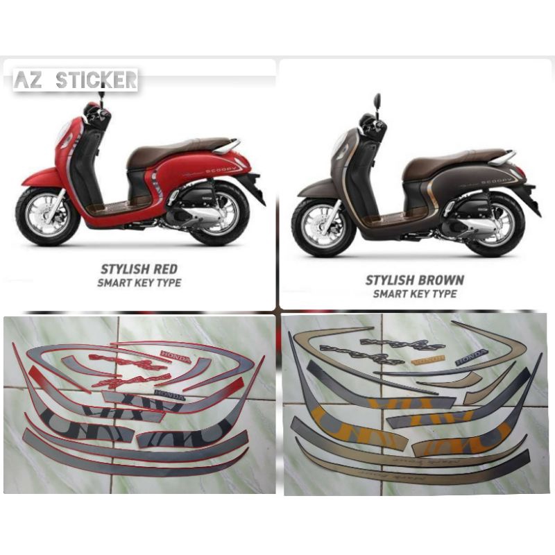 STIKER STRIPING BODY MOTOR HONDA SCOOPY STYLISH 2021