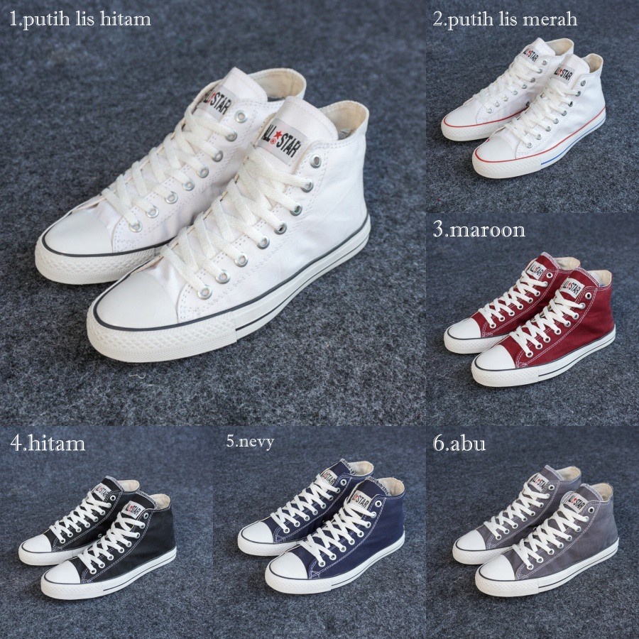 Sepatu Converse all Star tinggi murah berkualitas sepatu sneakers sekolah cowok cewek keren terlaris