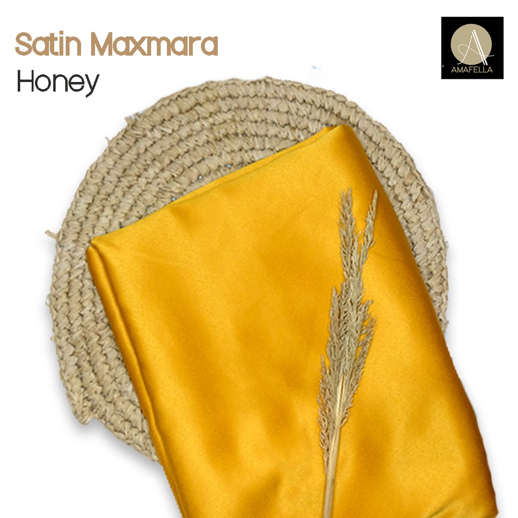 1/2 meter Kain Satin Maxmara / Sateen Velvet Premium Honey