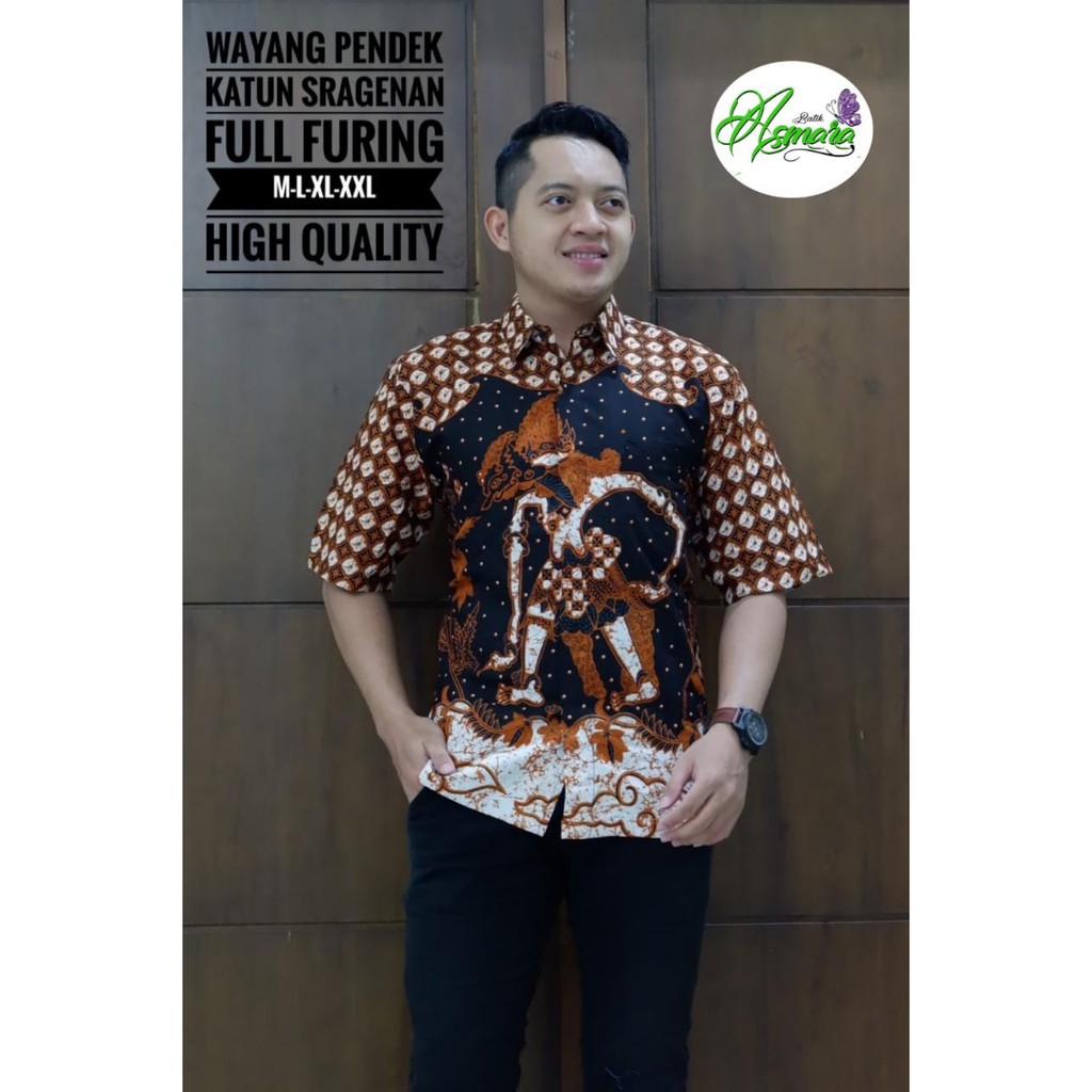 WAYANG ASMARA BATIKSOLOAMANAH KEMEJA BAJU BATIK PRIA SOLO LENGAN PENDEK PANJANG LAPIS FURING ATASAN BATIK PREMIUM MODERN KATUN HALUS MERAK KAMULYAN BRAMANTYO CIUNG BIRU KEMBANG PAGER BIRU MERAK KAMULYAN BIRU PLENJAK BIRU SANJAYA SASTRO BIRU KEMBANG ASMARA