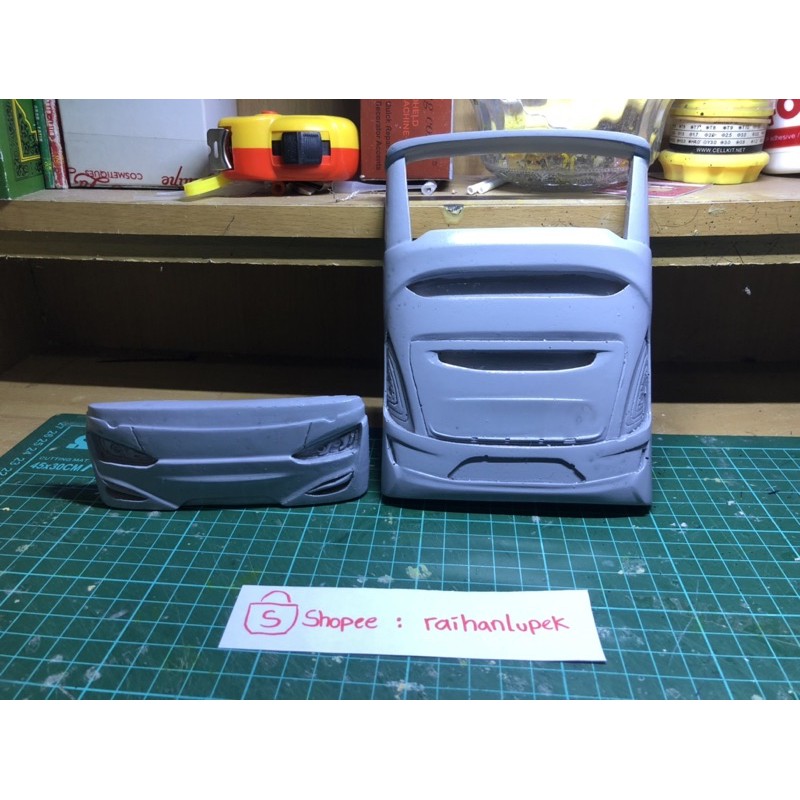 Face Miniatur bus / Cowl Legacy SR2 Facelift / SR2 R66 / Laksana SR2 (Depan & belakang) Skala 1:20