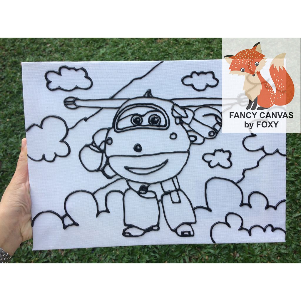 

TERBARU KANVAS LUKIS ANAK OUTLINE TIMBUL GAMBAR - ROBOCAR PERALATAN MELUKIS CANVAS ANAK