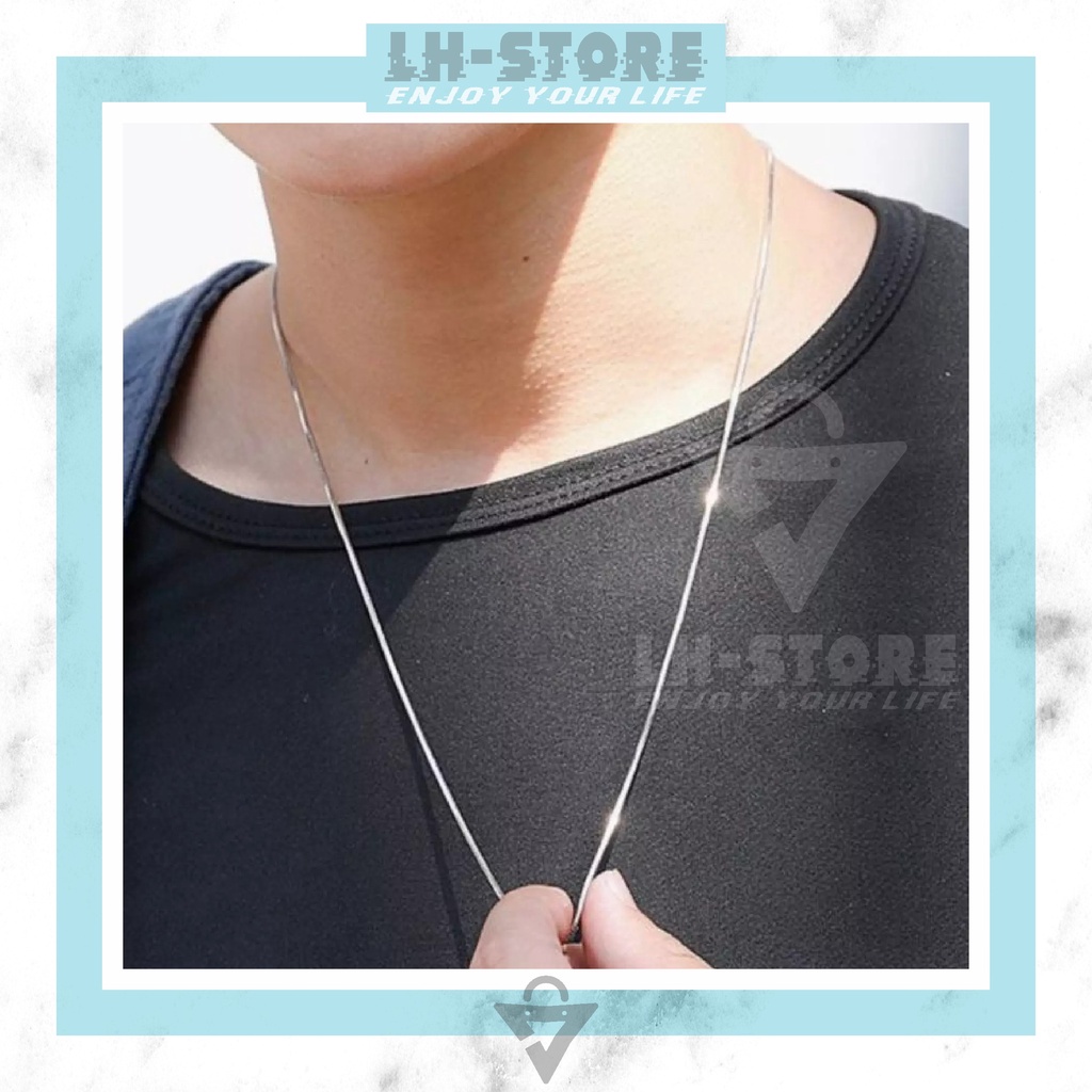 KALUNG TITANIUM WANITA &amp; PRIA  CEWEK/COWOK SILVER SEPERTI MAS PUTIH ANTI KARAT ANTI LUNTUR [KR-03]