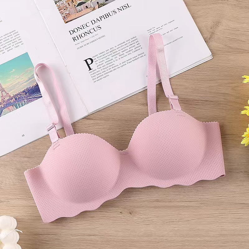 Summer bra push up light and small chest gathered comfort simple bh-Bra-121 ungu muda