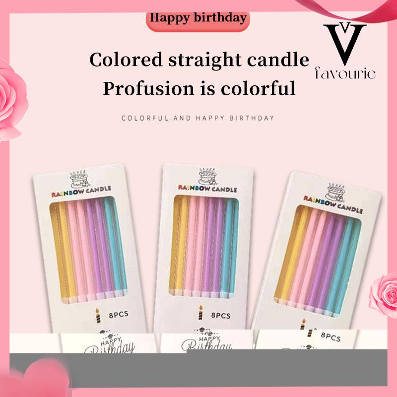[COD]Lilin Ulang Tahun Pesta Kreatif Kue Kue Berlapis Emas Warna-warni Lilin Pensil Tongkat Panjang-FA