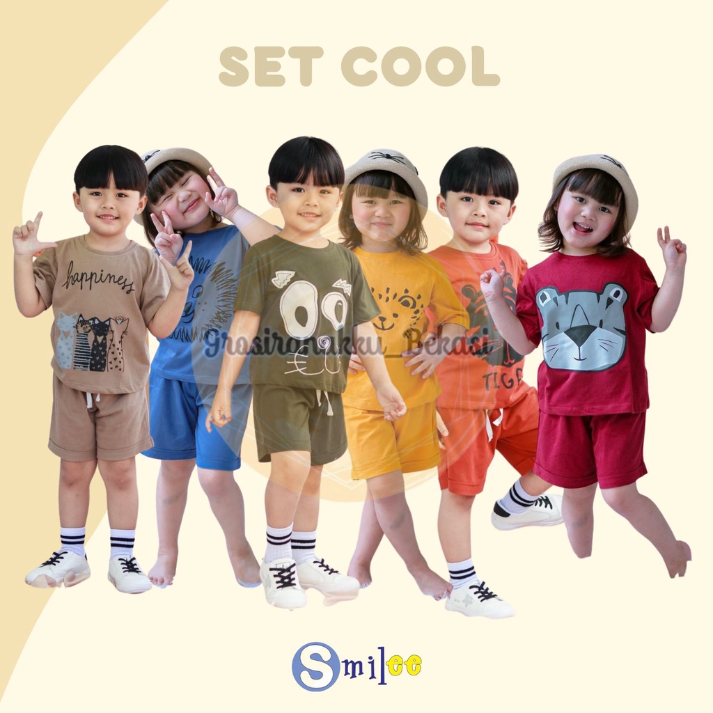 Setelan Anak Unisex Smilee Cool Mix Motif Size 1-5Thn