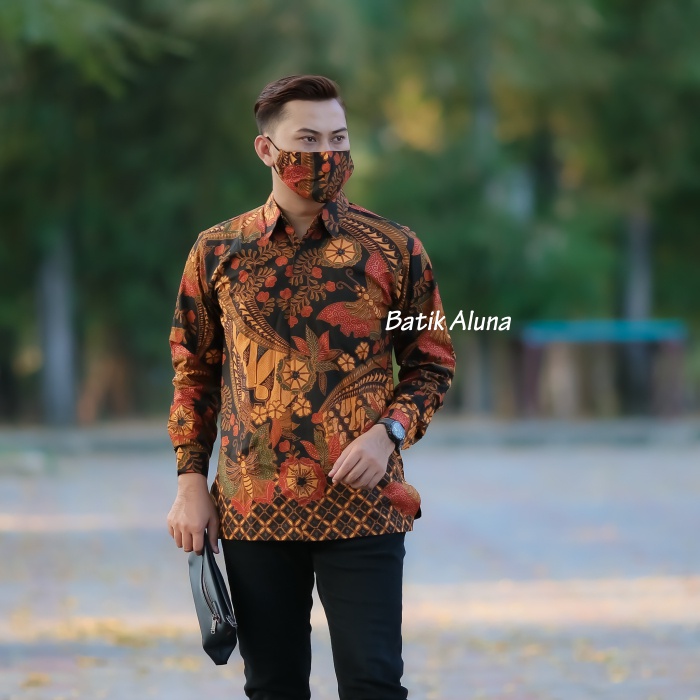 Batik Seragam Kantor Pria Premium Lengan Panjang Furing Original Aluna Batik PCW 100