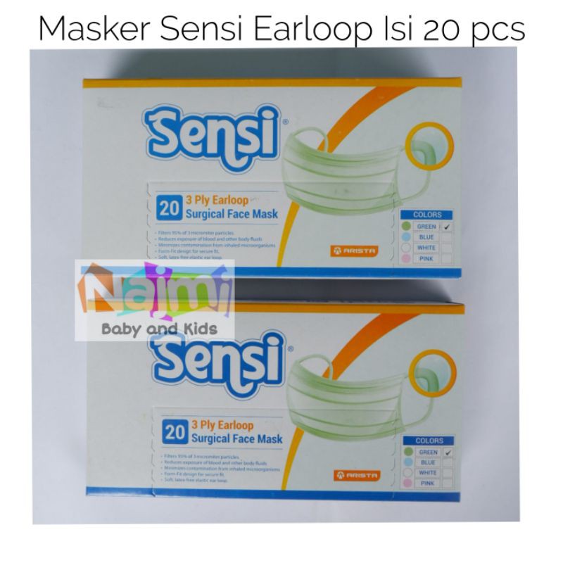 Masker Earloop Medis SENSI Original Box isi 20 pcs