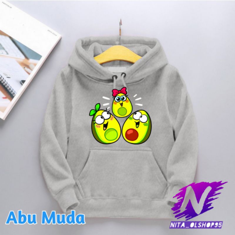 hoodie avocado animasi Hoodie anak lucu animasi kartun