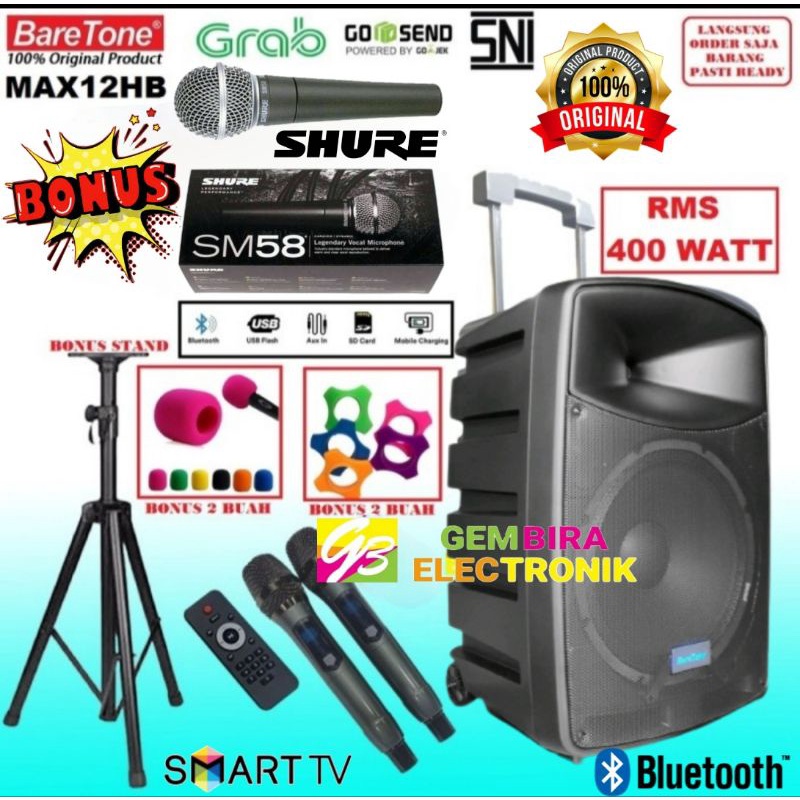 Jual Speaker Aktif Meeting Portable Wireless Baretone Max Hb Inch Original Shopee Indonesia