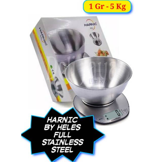 Timbangan Dapur Digital Timbangan Kue digital  Full Stainless Harnic by Heles