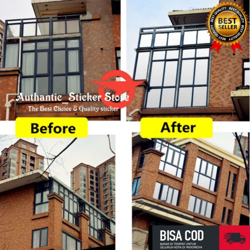 Stiker kaca film ONEWAY sparta anti gores sticker kaca jendela rumah gedung peredam panas matahari