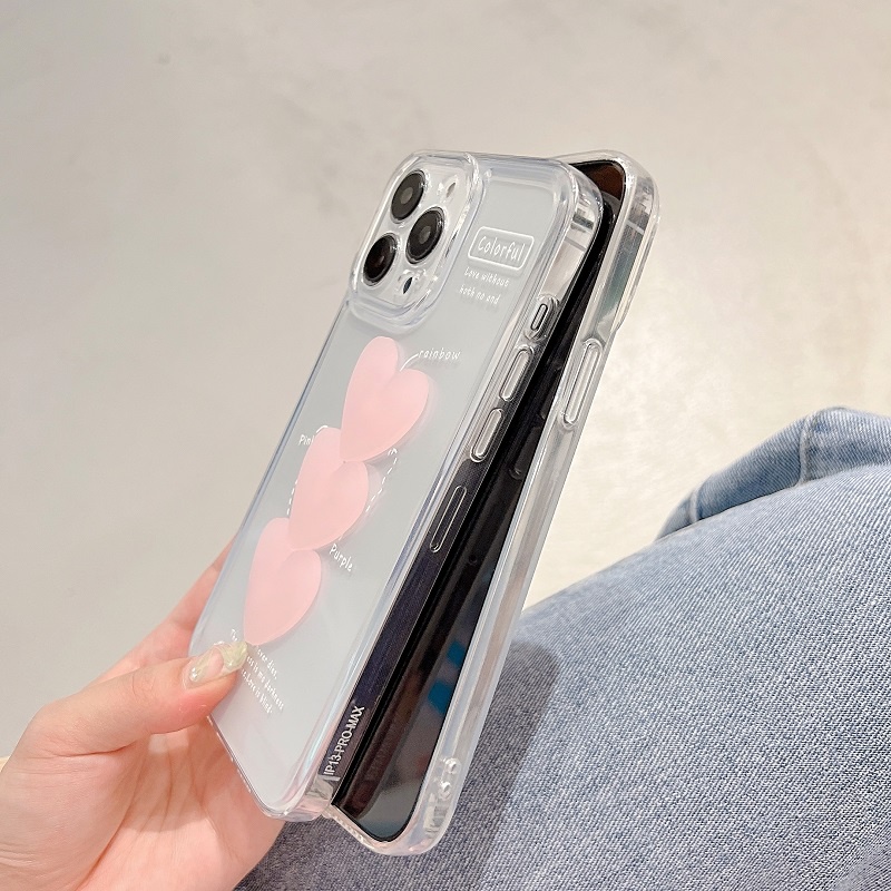 Casing iPhone 13 12 11 Pro MAX X XR XS MAX 7 8 Plus Transparan Motif Hati Dan Hewan Lucu