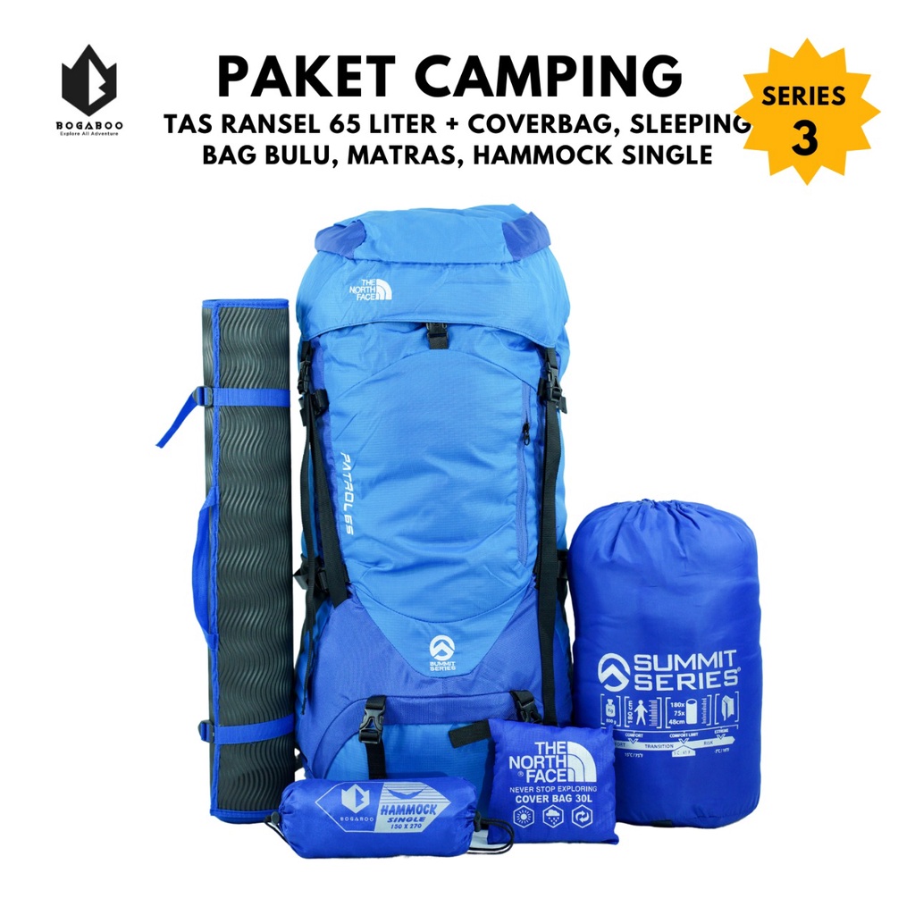 [COD] PAKET HEMAT - Paket Alat Camping & Naik Gunung / Hiking / Muncak Camping - Carrier - Keril
