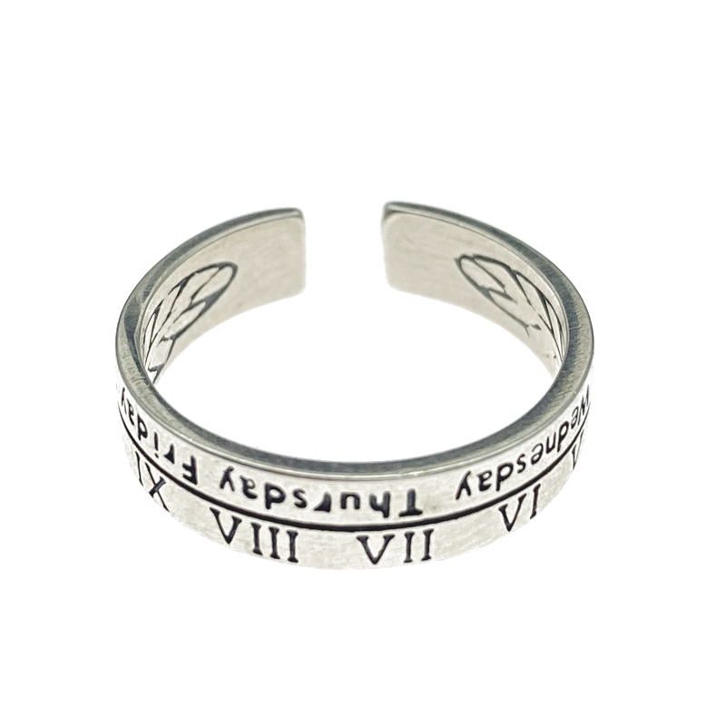 Roman Numeral Ring Accessories Harajuku Dark Retro Simple