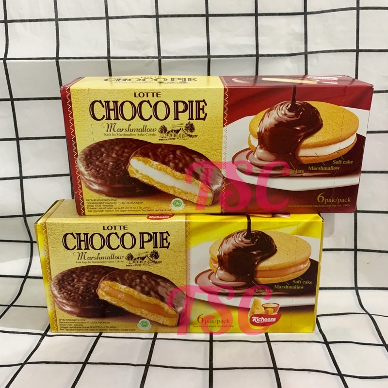 

LOTTE Choco Pie marshmallow 6pcs LOTTE ChocoPie / Keju / Original / Richeese / Soft Cake / Chocolate / Keik / Salut Cokelat