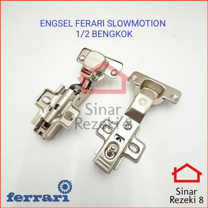 Produk Terbaik] Engsel Sendok FERRARI Slow Motion / Hidrolik Lemari Soft Close