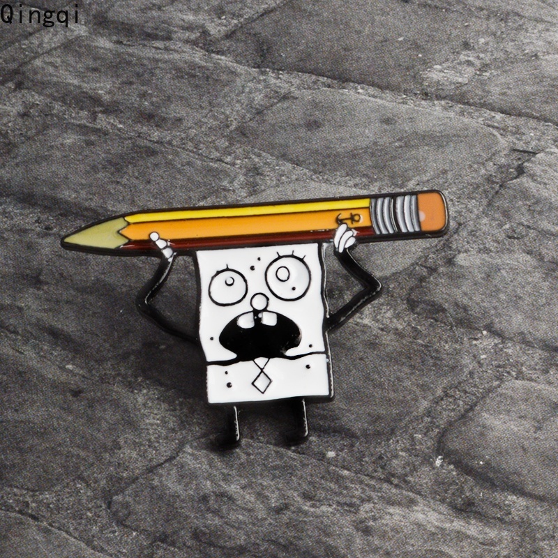 Bros Pin Enamel Desain Kartun Spongebob Squarepants Doodlebob Untuk Anak