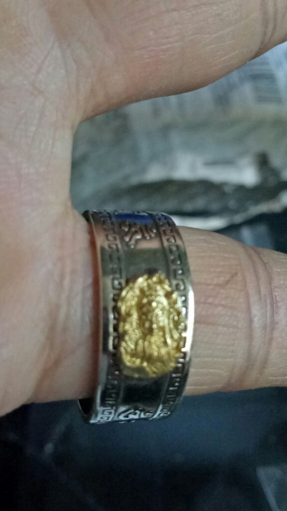 Cincin Model Terbuka Desain Amulet Feng Shui Keberuntungan Gaya Budha Adjustable Untuk Priawanita