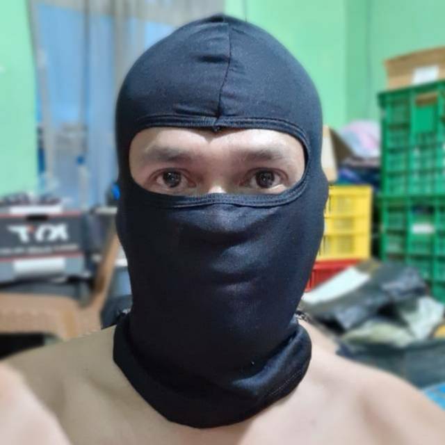 Siaga Corona | Balaclava | Masker Biker's Ninja Full Face BLACK LUBAY