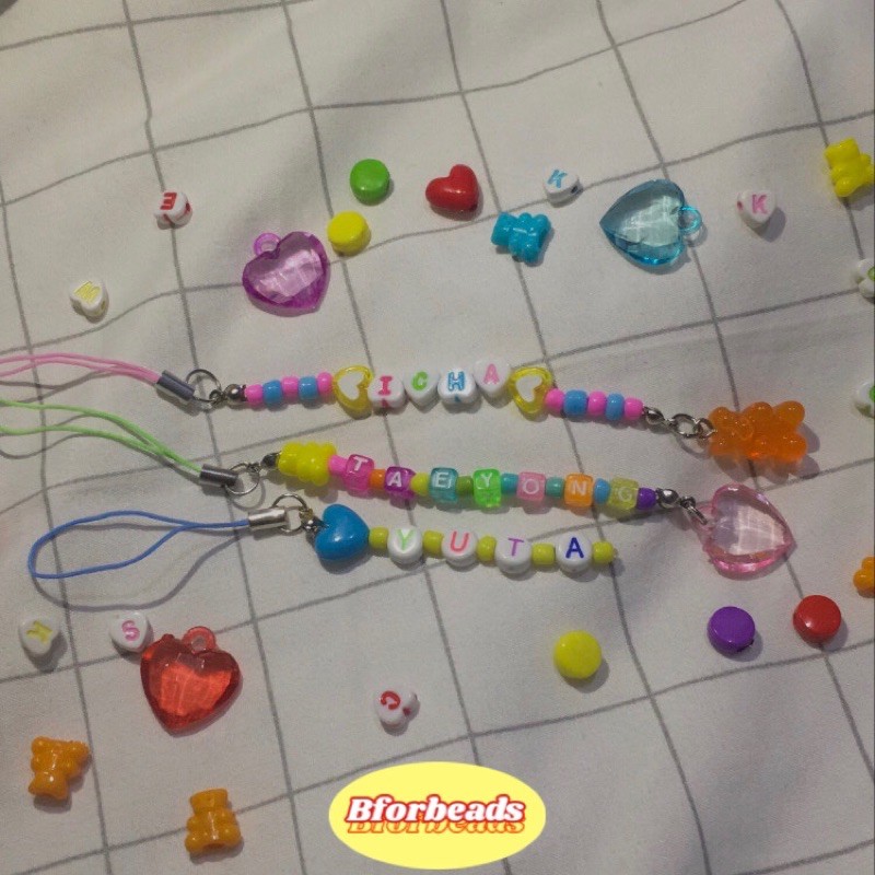 alphabet phone strap custom phone strap kpop phone strap