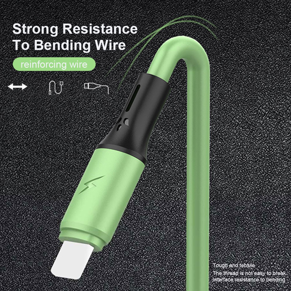 Kabel Pengisian Daya 3 In 1 Tipe C / Micro Usb Bahan Silikon Cair Lembut Aneka Warna Untuk Iphone Android