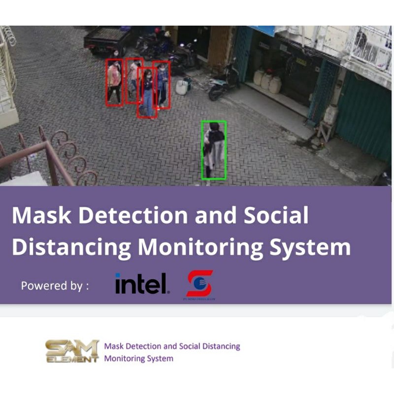 Social Distance and Mask Detect Monitoring with Ai Artificial Inteligen INTEL Mqtt IoT  App Android untuk PROKES 5M Covid-19 Deteksi jarak antar  manusia di pariwisata sekolah public service