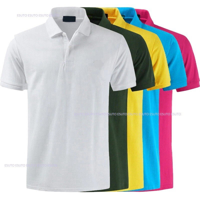 KAOS POLO SHIRT KERAH ATASAN PRIA POLOS WARNA HITAM PUTIH COKLAT KUNING MERAH ABU BIRU HIJAU ORANGE 