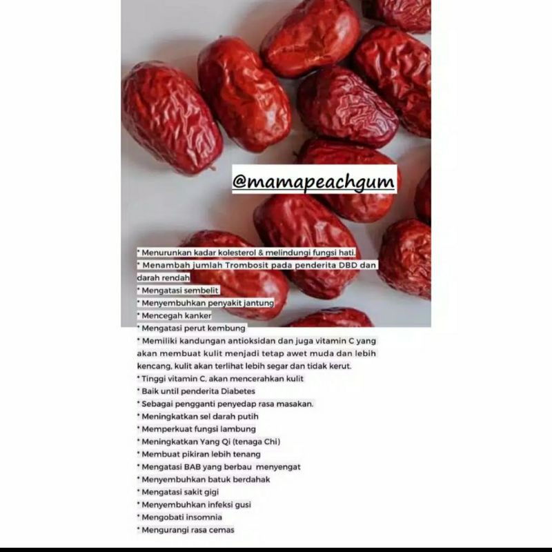 1 kg Kurma merah / Angco / hangzhou 1000 gr ukuran sedang dan manis kualitas bagus