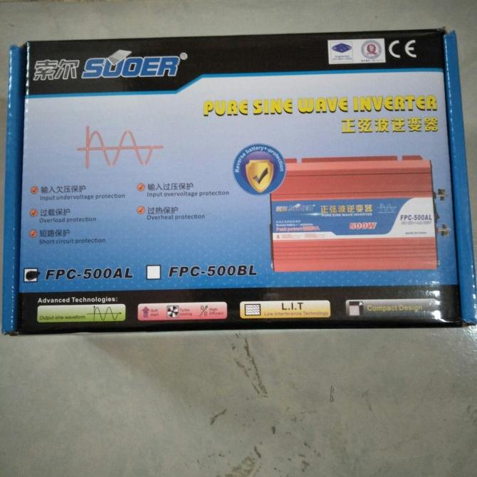 Suoer Solar Power Inverter PSW Pure Sine Wave Murni 500 watt FPC 500