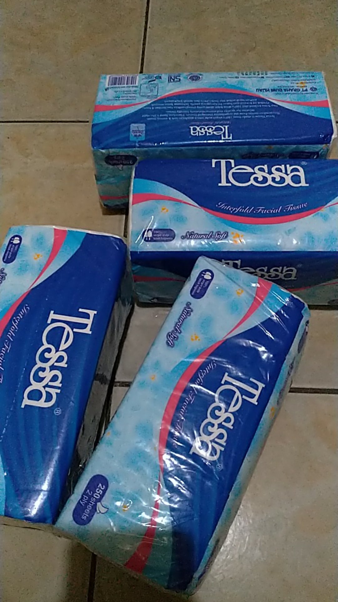 Tisu Wajah Tessa, Facial Tissue, Tisu Higienis Non Perfumed Isi 250 Sheet
