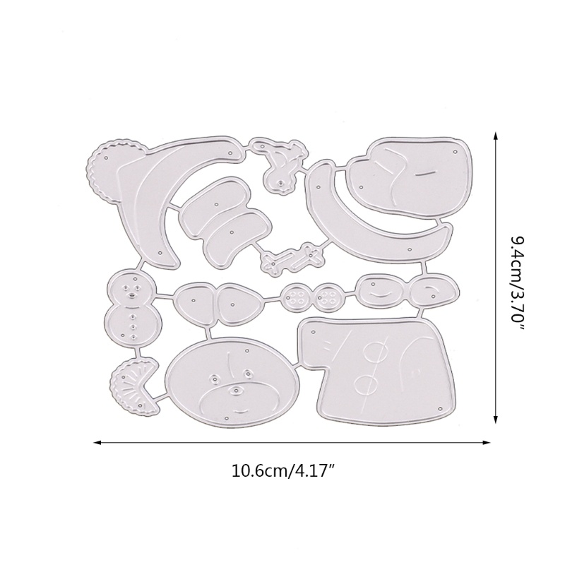 Cetakan Stensil Cutting Dies Motif Beruang Natal Bahan Metal Untuk Scrapbook / Craft DIY