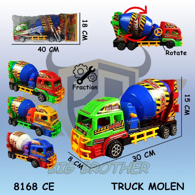 8168CE Hijau Truk Truck Mainan Anak Mobil Mobilan Molen Semen
