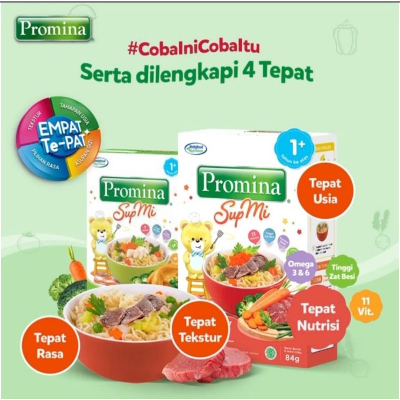 Makanan Bayi Promina Sup Mie Ayam Sayur &amp; Daging Sayur 12+ / Promina Mi Batita 75gr / instant instan mie mi noodle porridge fortified cereal New Box120gr