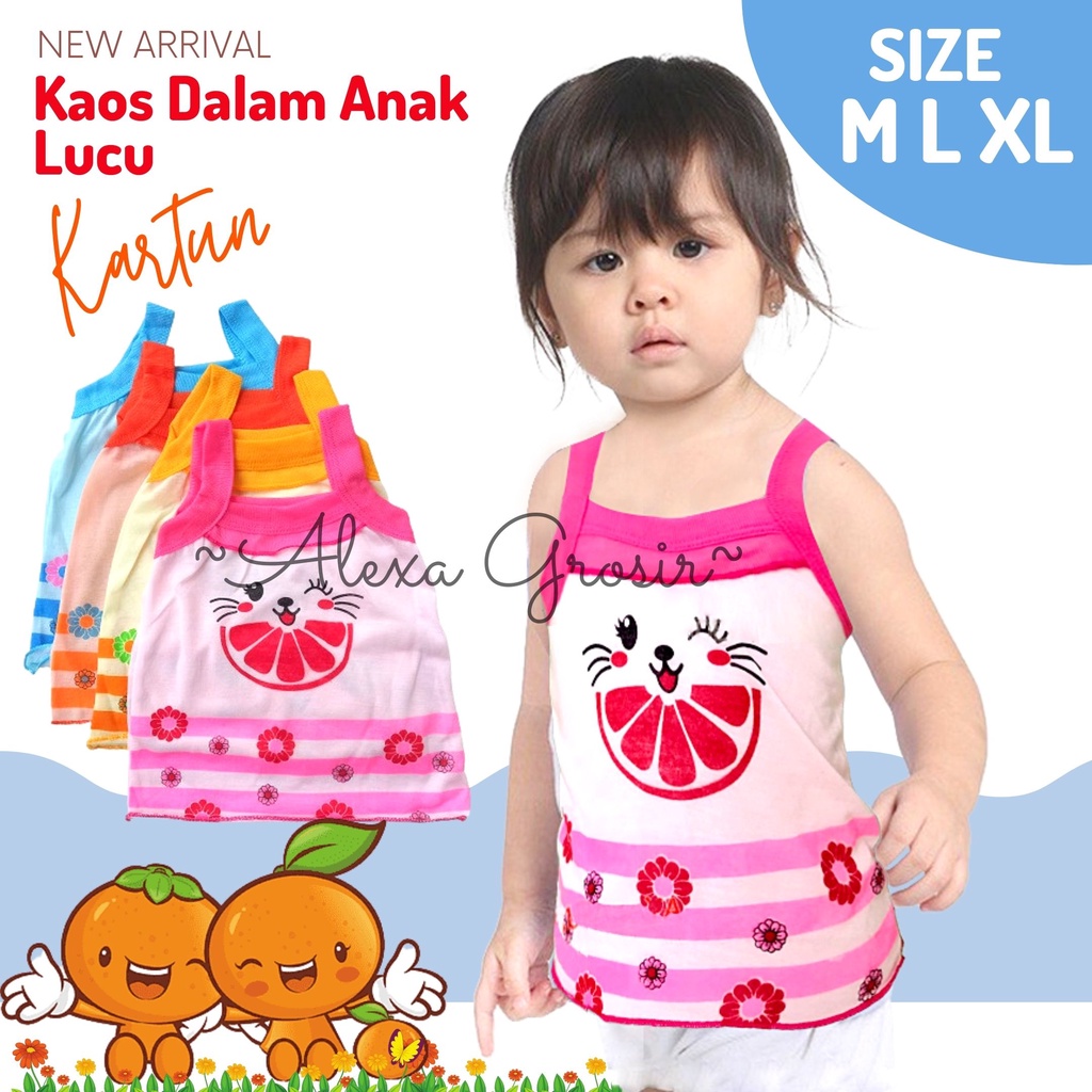 Kaos dalam anak 0-5tahun/Singlet anak karakter lucu