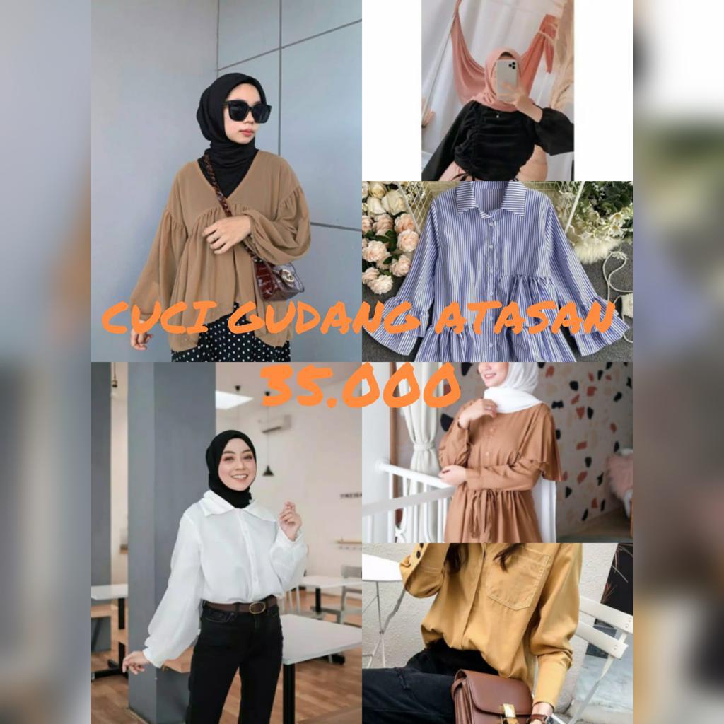 CUCI GUDANG BAJU GAMIS/ATASAN/CELANA/DRESS/TUNIK !! PAKET USAHA BAJU MUSLIM // PAKET USAHA DASTER