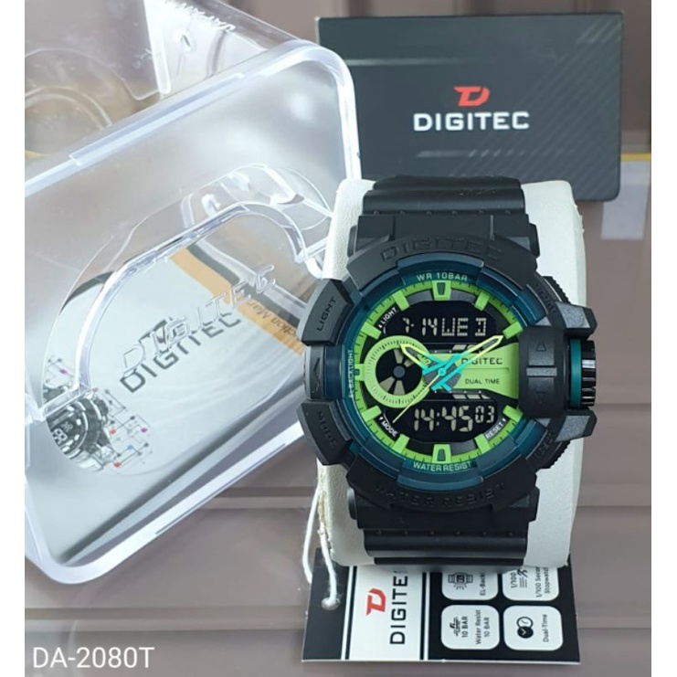 Jam Tangan Pria Digitec Original 2080 Dual Time Gratis Ongkir COD