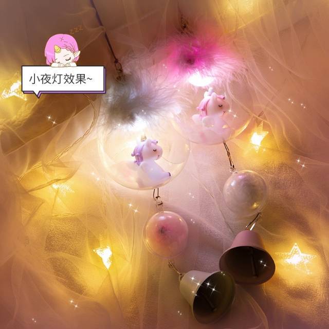 Lampu lonceng unicorn gantungan dinding gantungan pintu lampu malam kamar kuda poni