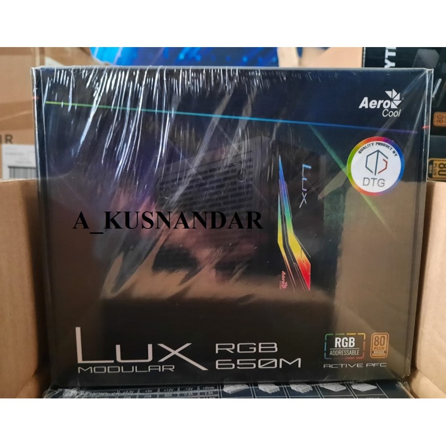 PSU POWER SUPPLY AeroCool LUX RGB 650M 650 WATT 80+ BRONZE