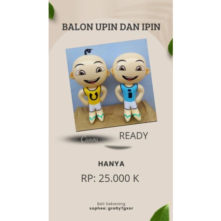BALON KARAKTER UPIN DAN IPIN