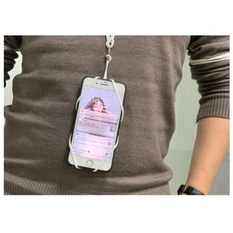 rumahacchp Case casing GANTUNGAN HP CARD handphone kartu di leher silikon silicone