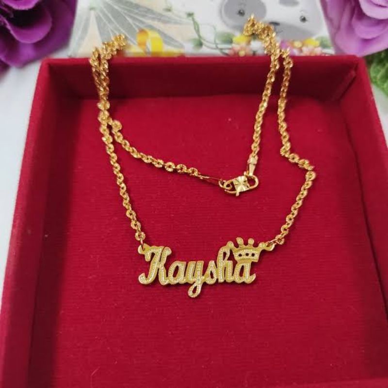 kalung custom nama lapis emas24k anti karat