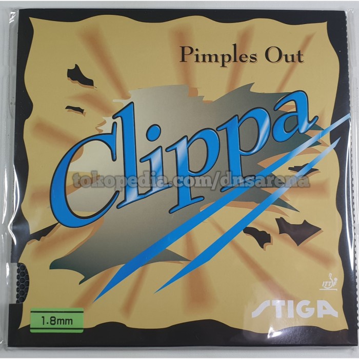 Stiga Clippa - Rubber Karet Pingpong Bintik Serang Pendek - Hitam